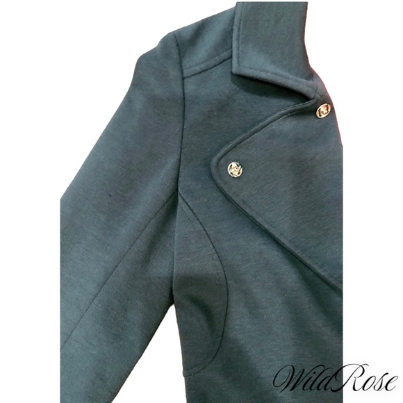 DVF DIANE VON FURSTENBERG Green Snap Trench Jacket SZ 4 - Picture 9 of 17